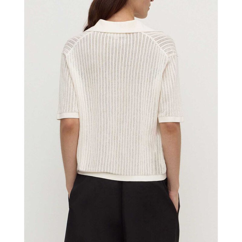 Assembly Label Nina Cotton Knit Polo Antique White image number 1